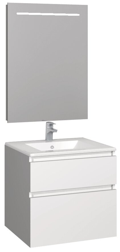 Conjunto Baho manning susp. 60 blanco mate con espejo led