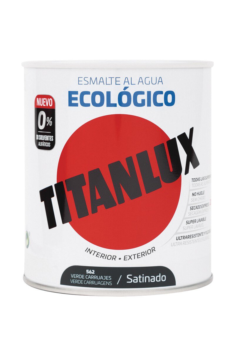 Bote Titanlux esmalte al agua eco satinado verde carruaje 750ml