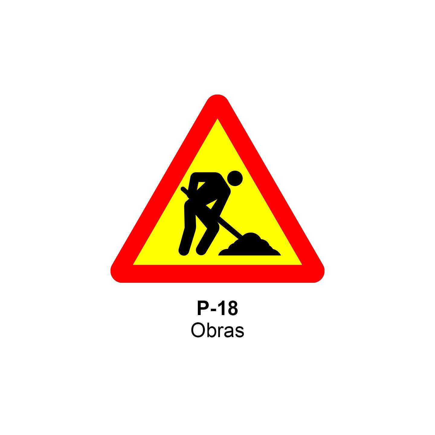Pz. Señal JG acero Obras Eco-50cm