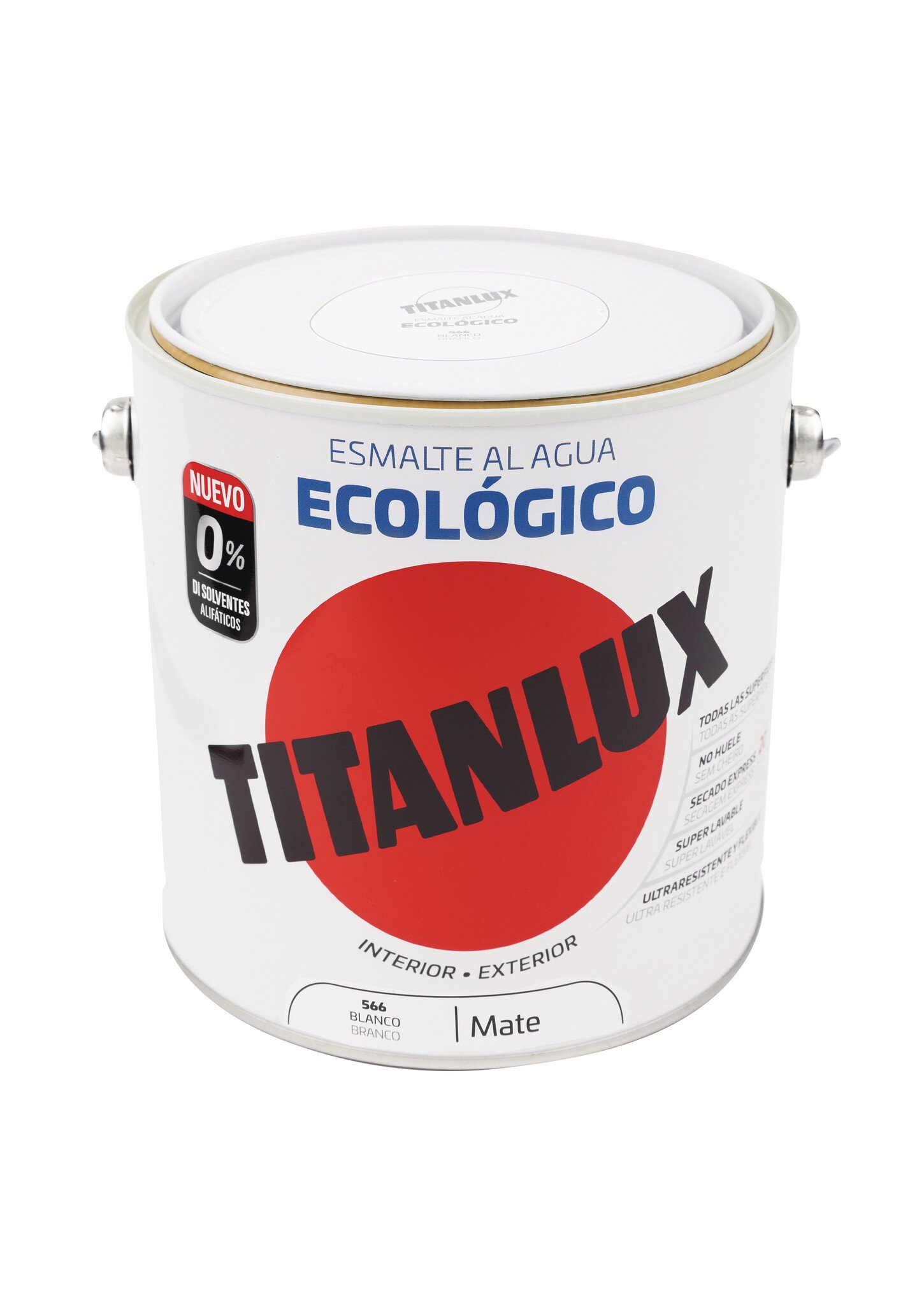 Bote Titanlux esmalte al agua eco mate blanco 750ml