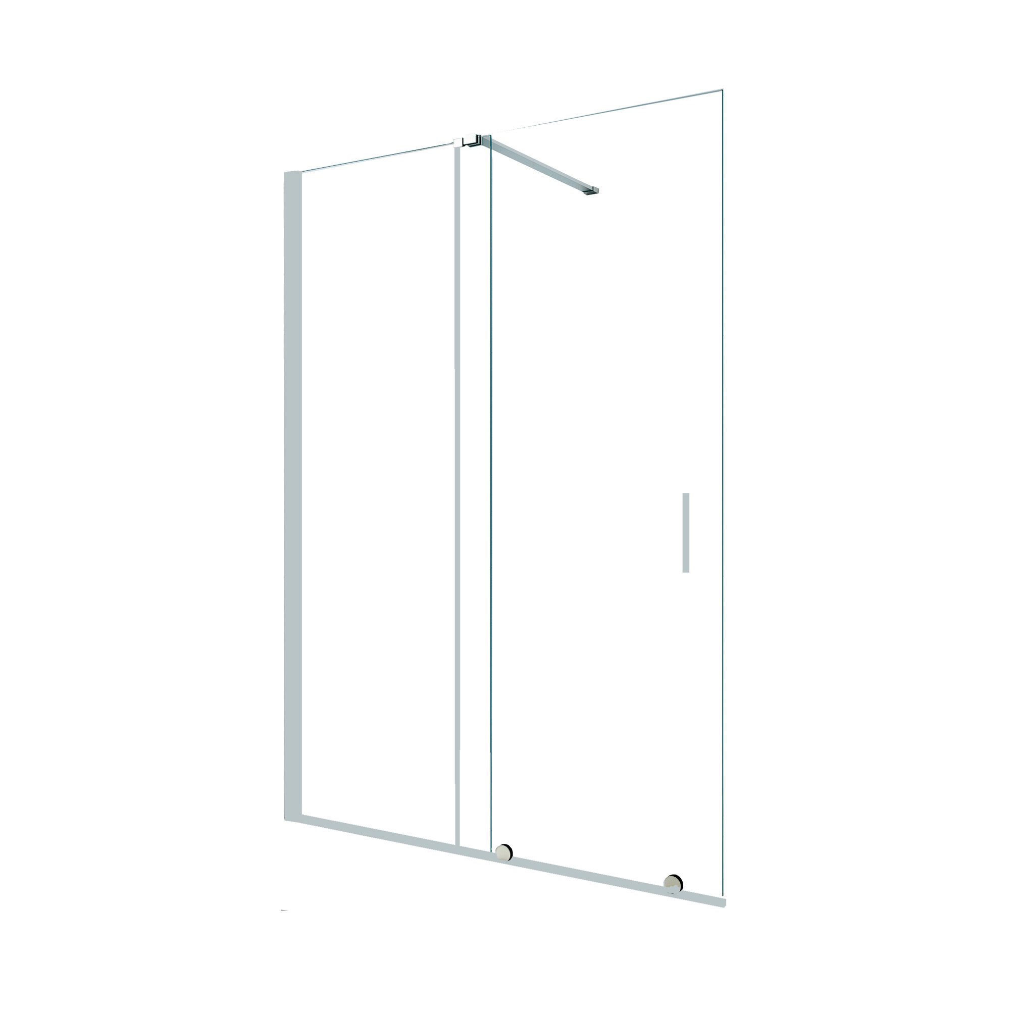Mampara Baho Cielo con perfileria cromo 125 cm - entre paredes