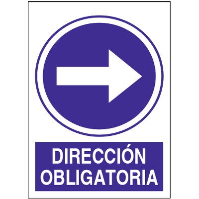 Pz. Señal JG Dirección obligatoria a la derecha 30x40 cm