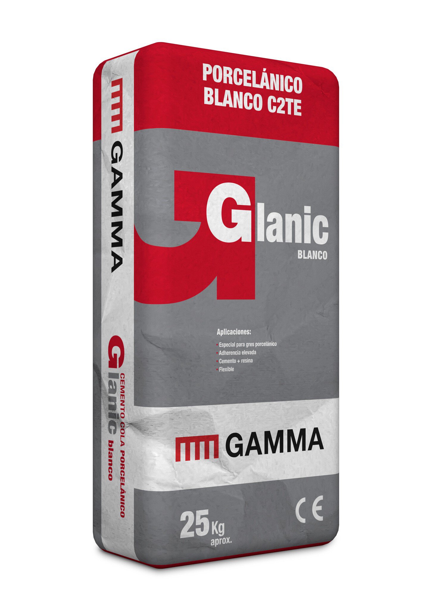 Saco Adhesivo Cementoso Gamma Glanic C2TE Blanco