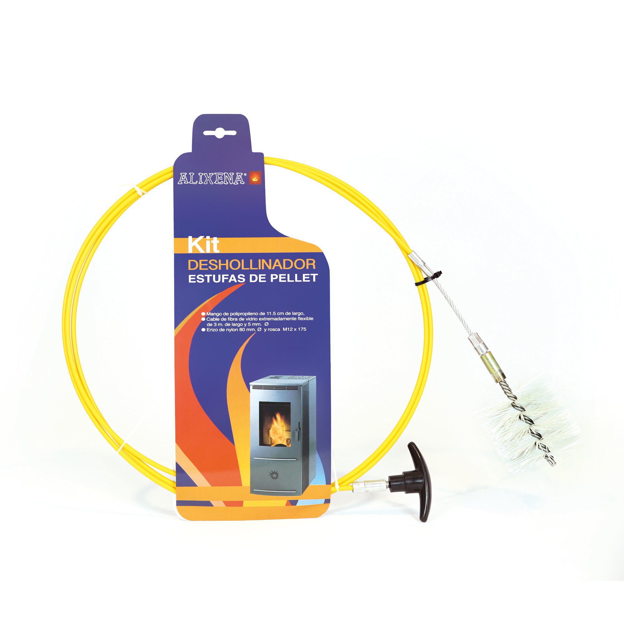 Kit limpieza para estufa de pellet Ø 80 mm + cable de salida