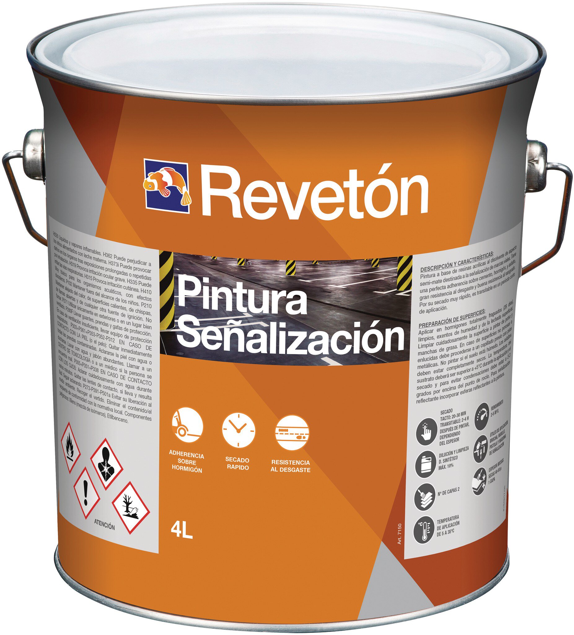 Bote pintura Cromology satinada para señalización amarilla 4L