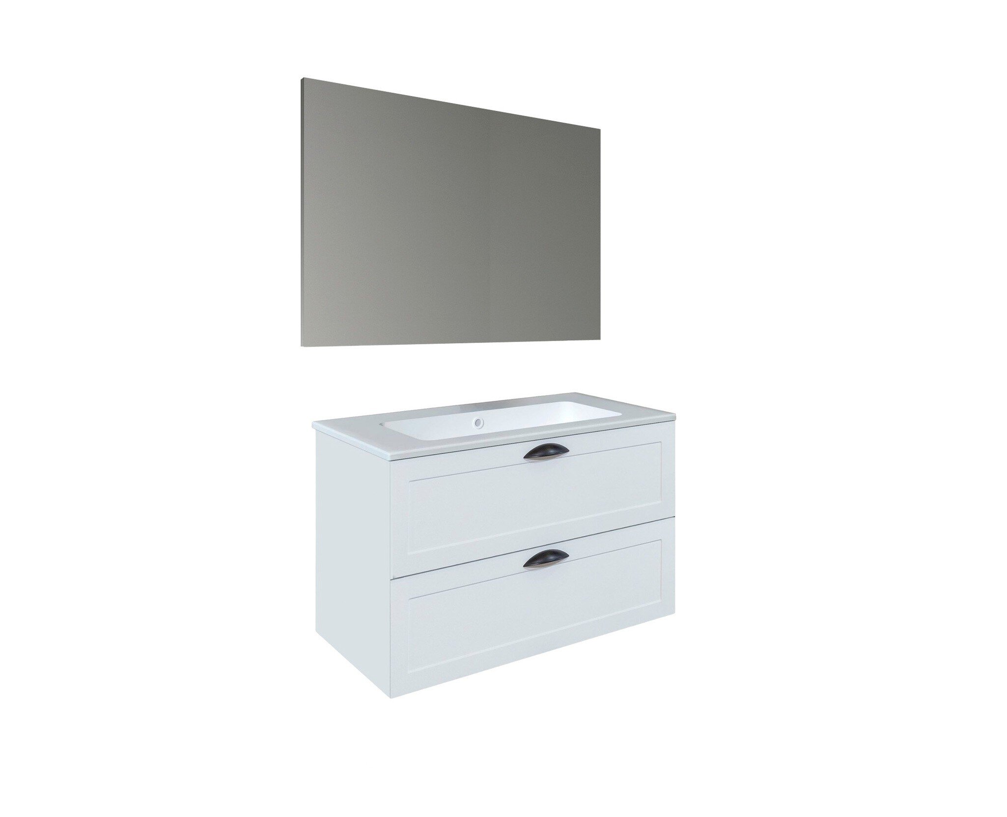 Conjunto Baho Basic 80 Century White (Espejo Liso)