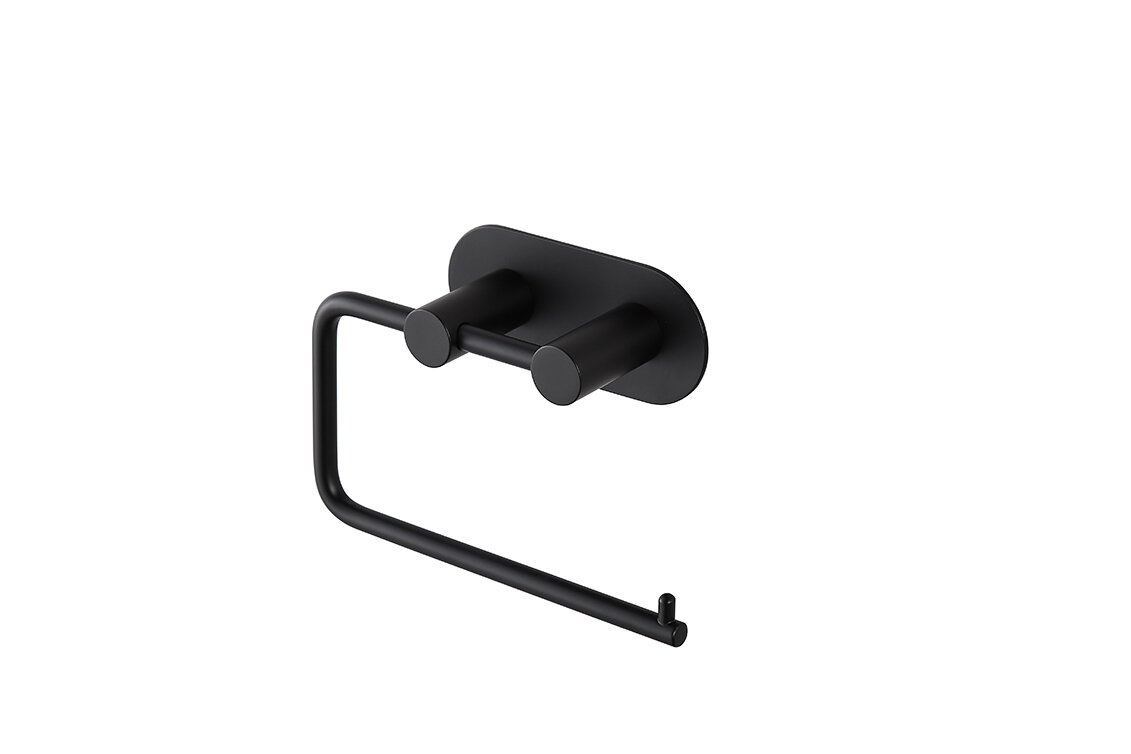 Portarollos Baho Bolt negro (adhesivo 3M)