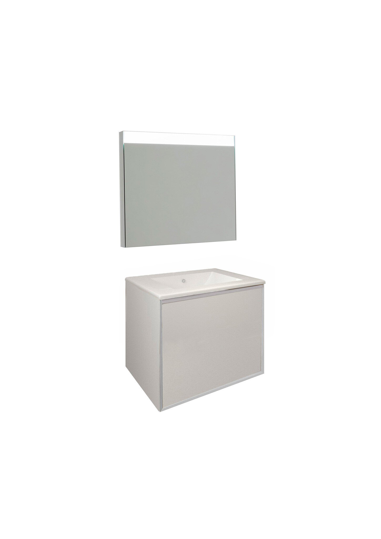 Conjunto Baho Plus 60 Frame 1C Blanco Mate (Espejo Led)