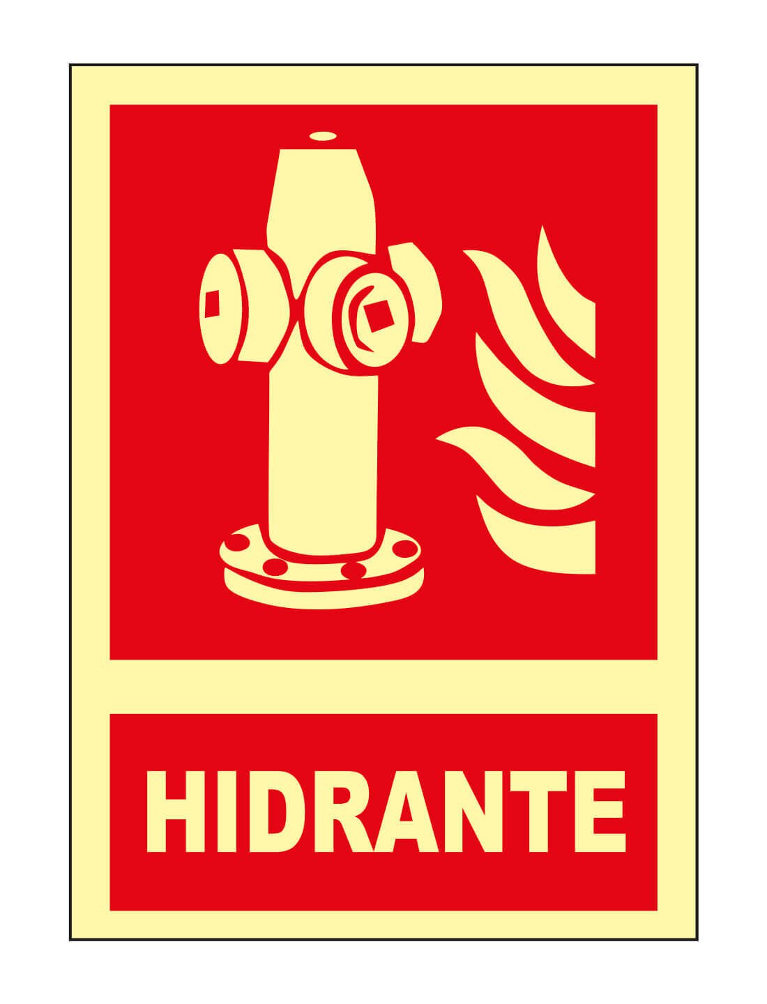 Pz. Señal JG Fotoluminiscente Clase B Hidrante A4
