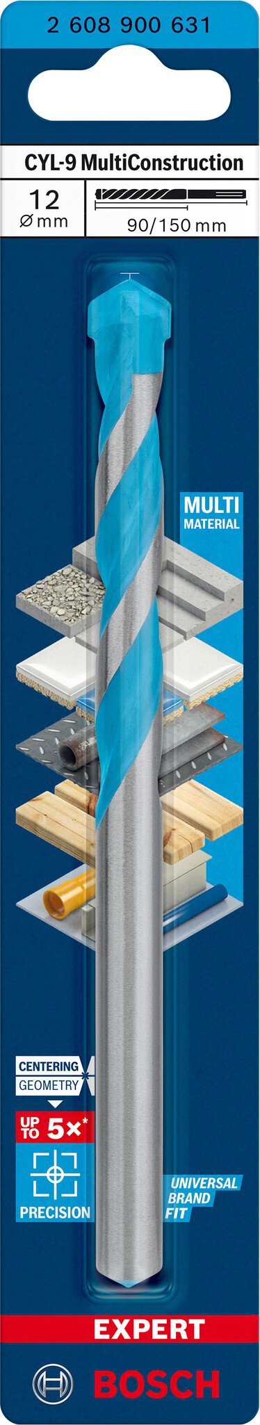 Pz.Bosch 2608902274 Broca Expert HEX-9 MultiConstruction 12x90x150