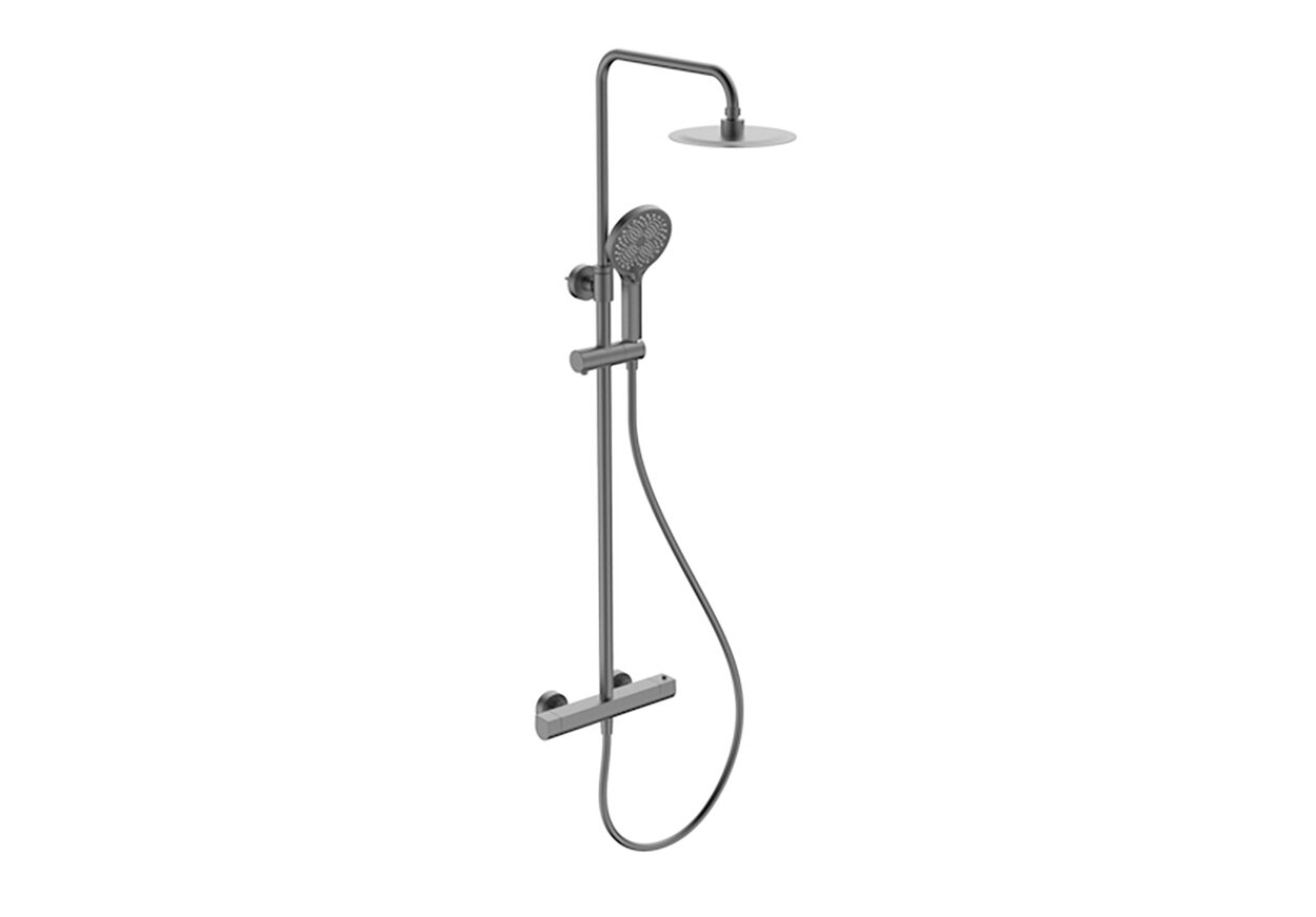 Equipo de ducha Baho Plano termostatico gunmetal