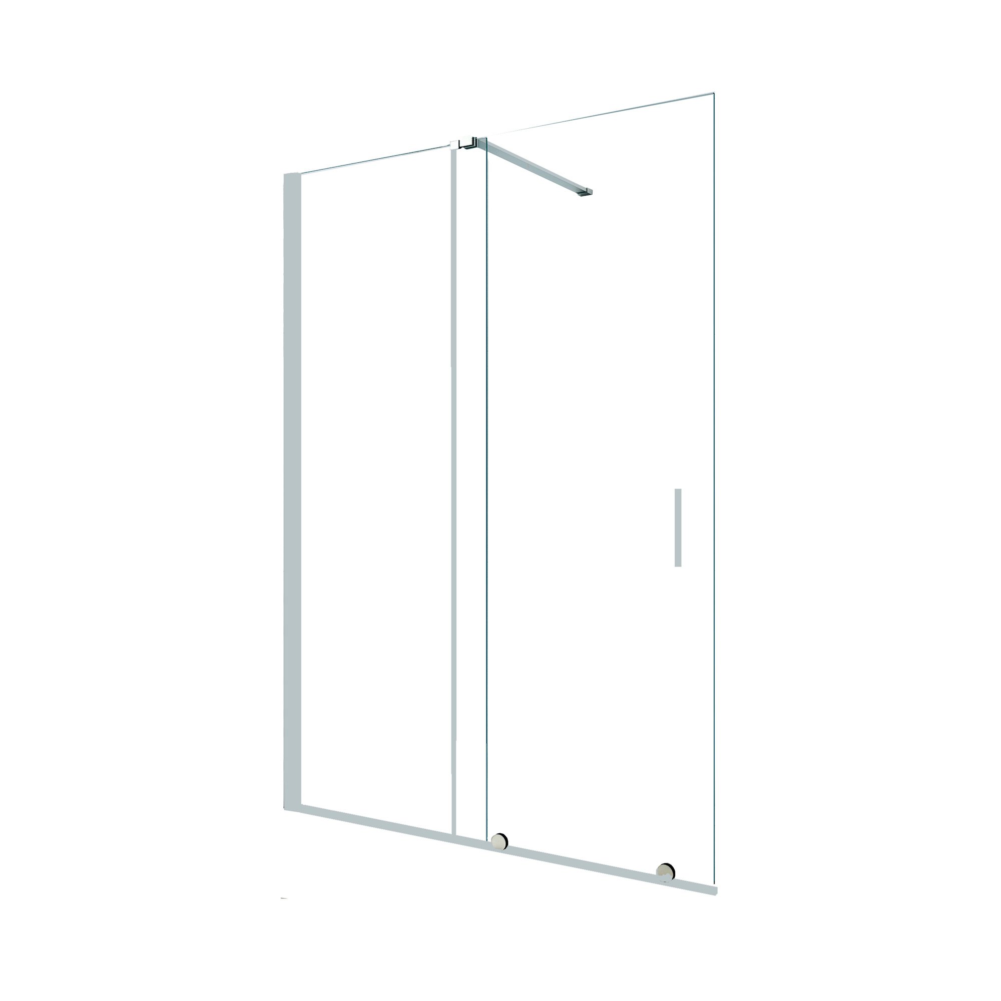 Mampara Baho Cielo con perfileria cromo 155 cm - entre paredes