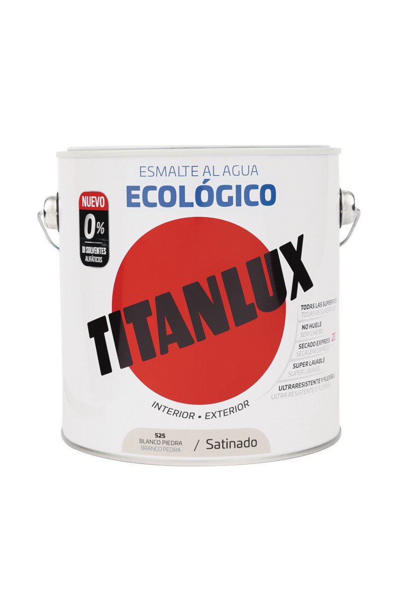 Bote Titanlux esmalte al agua eco satinado blanco 2.5 L