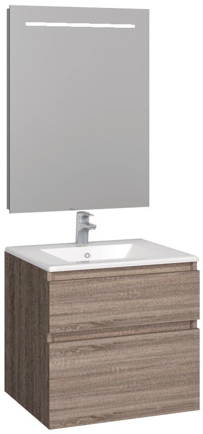 Conjunto Baho manning susp. 60 roble cambrian con espejo led