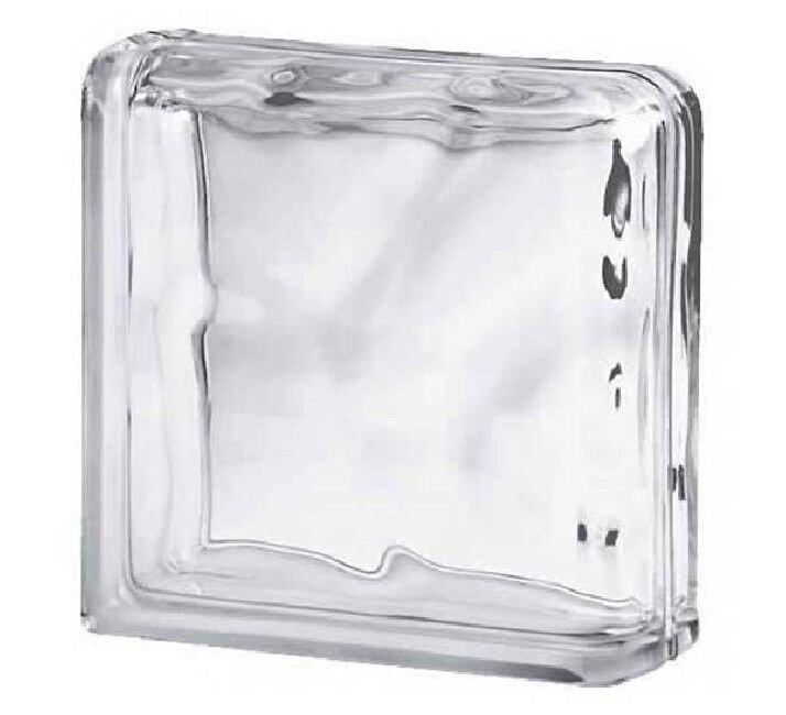 Bloque de vidrio 19x19x8 esp. wave terminal sencillo 2 lados