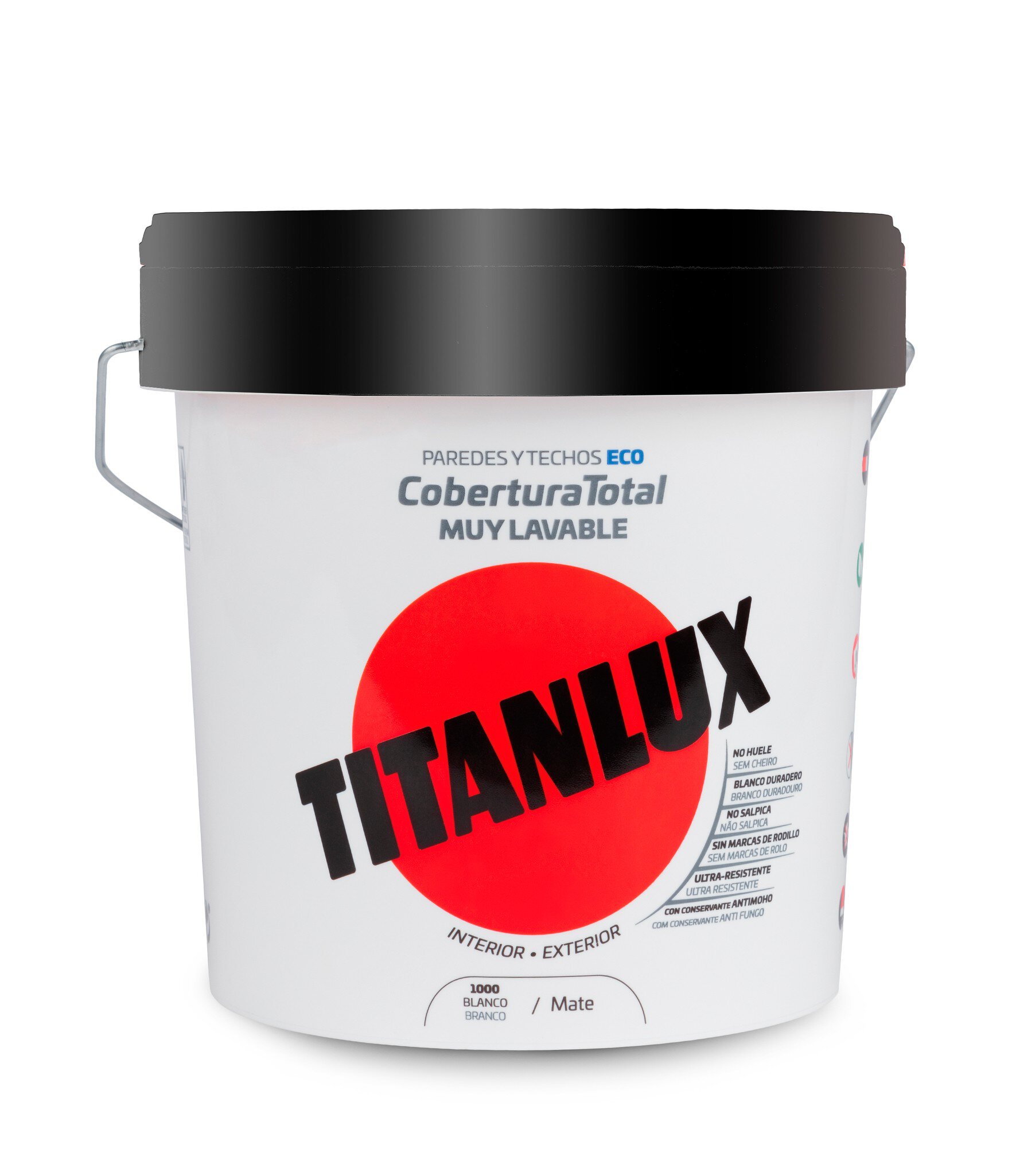 Bote 15l Pintura Titanlux cobertura total blanco