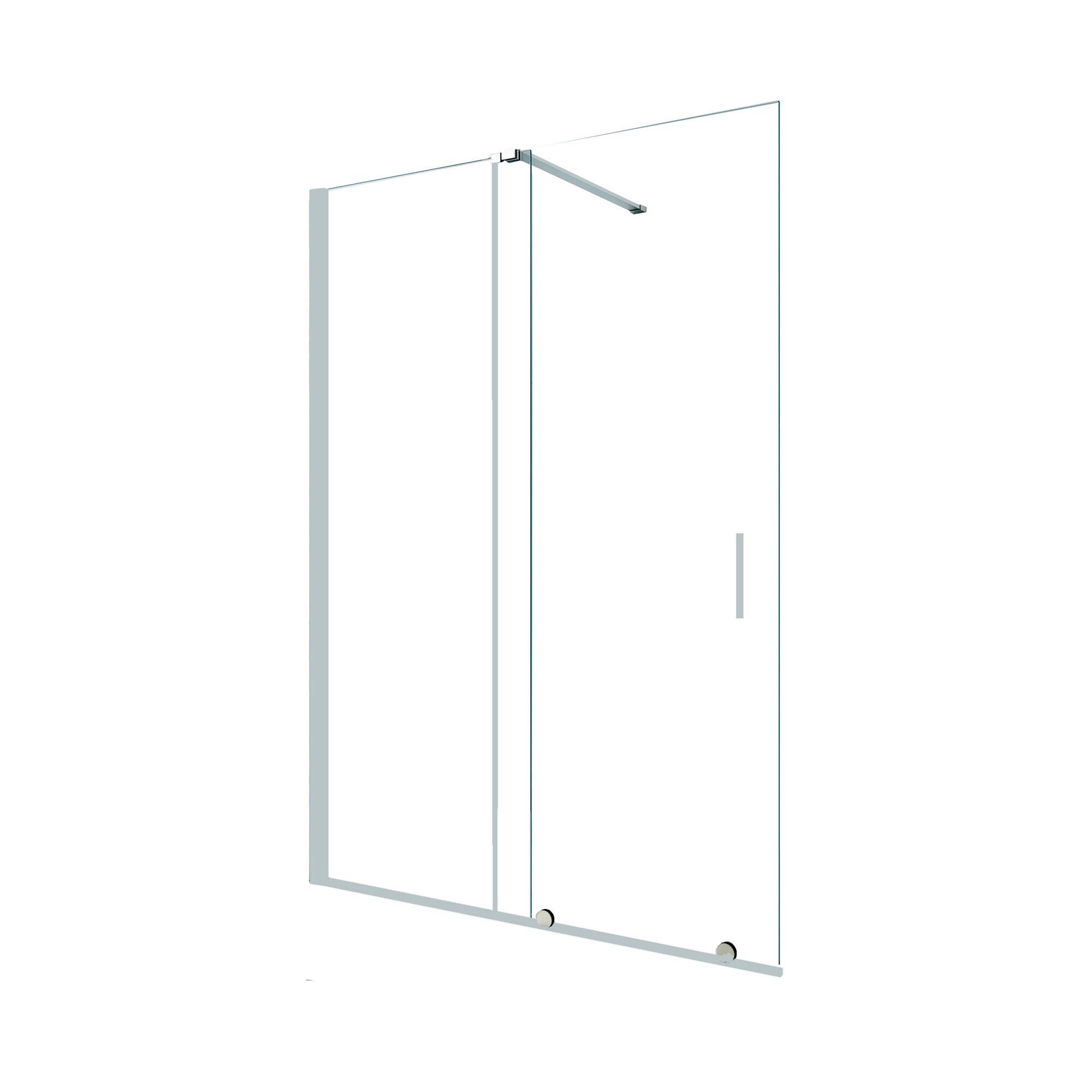 Mampara Baho Cielo con perfileria cromo 130 cm - entre paredes