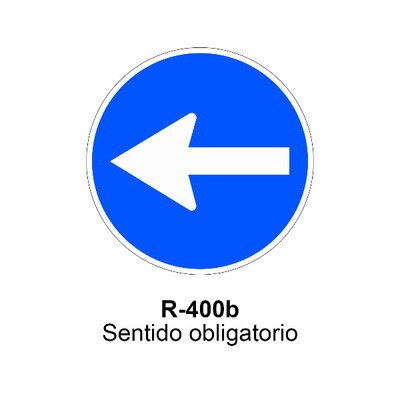 Pz. Señal JG acero Sentido obligatorio a la izquierda Eco-50cm