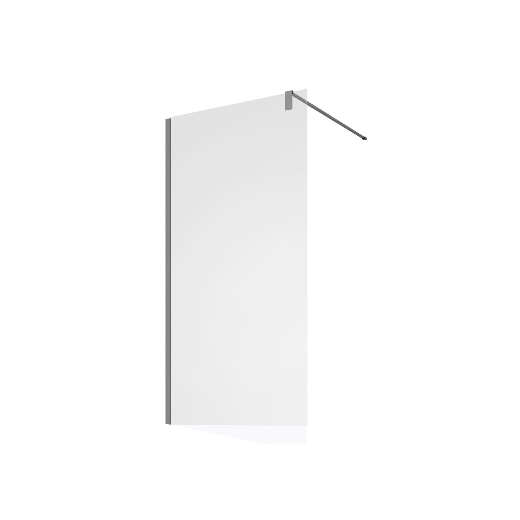 Mampara Baho Walk-in perfileria cromo con cristal 120 cm