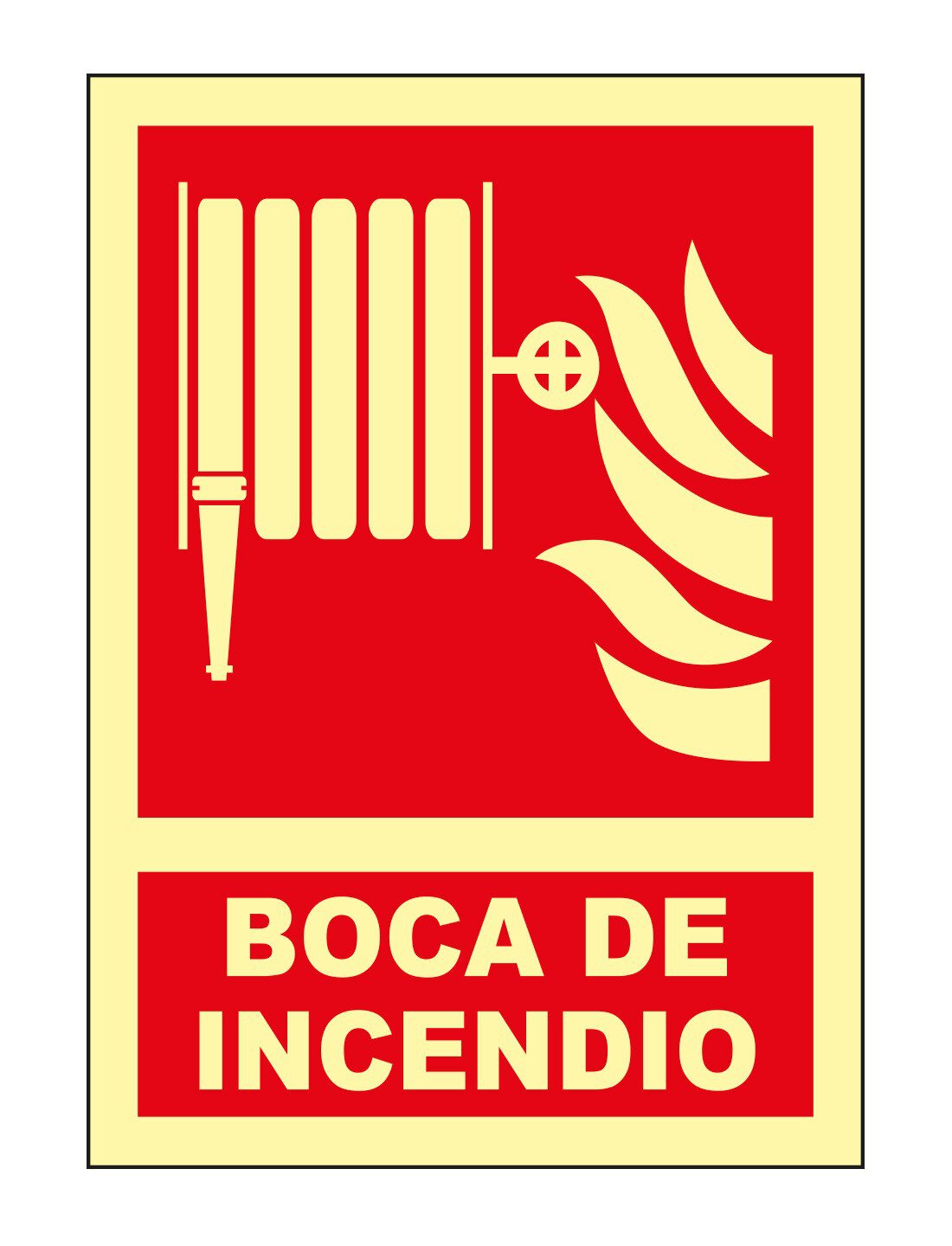 Pz. Señal JG Fotoluminiscente Clase B Boca incendio A4