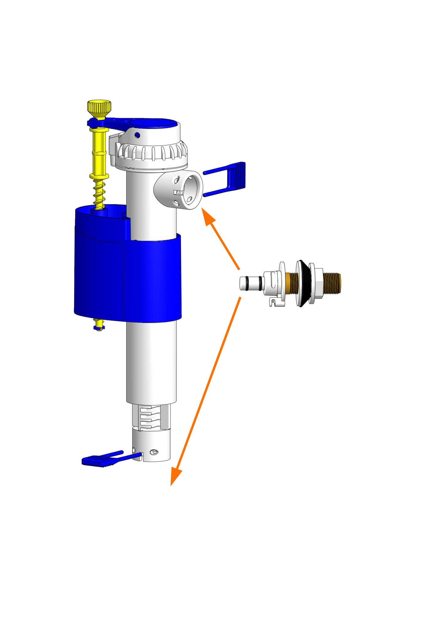 PZ. Tecnoagua grifo cisterna alimentacion VH dual y reversible (T-469)