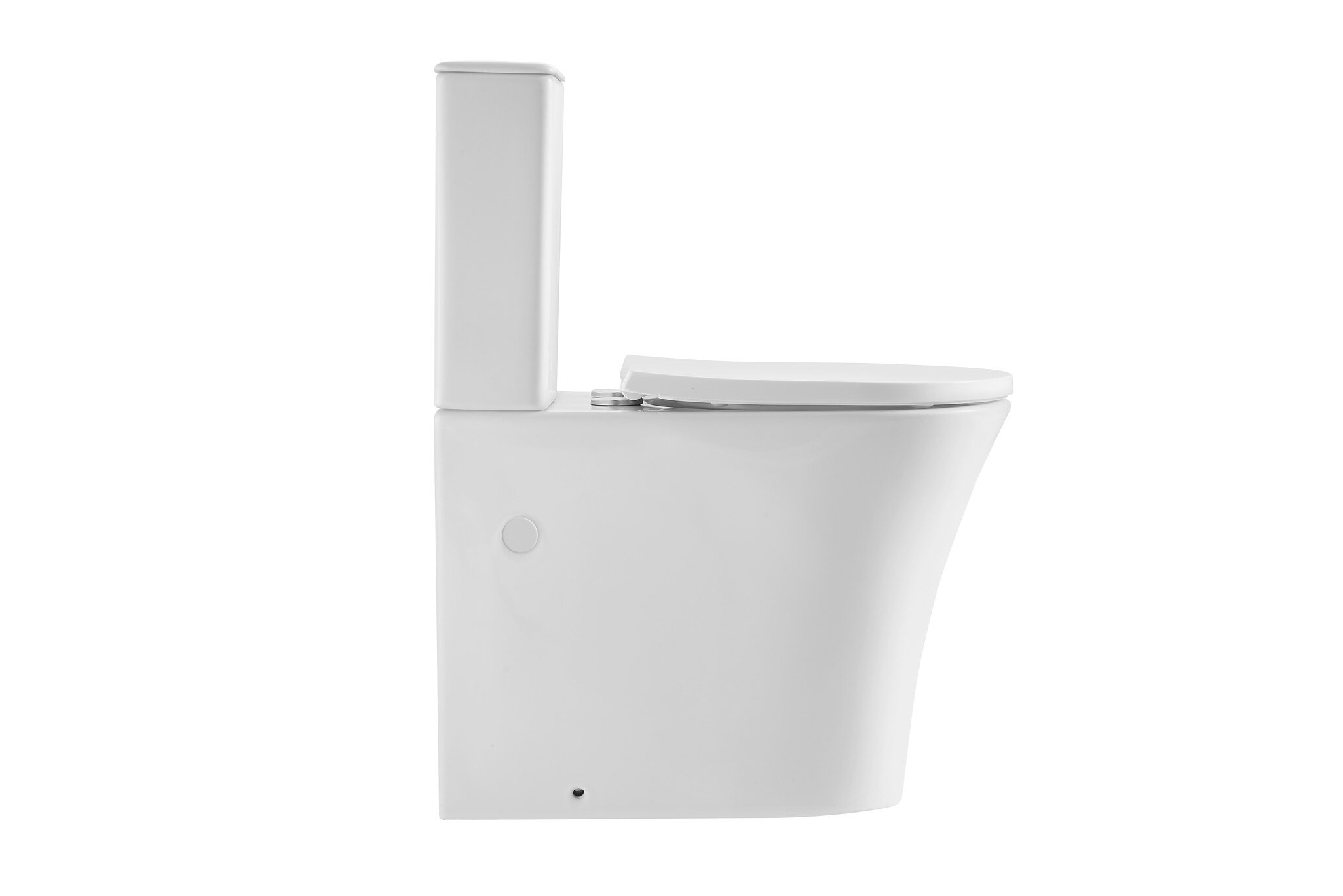 Serie Lambo Baho taza carenada Rimless con tapa amortiguada blanco brillo