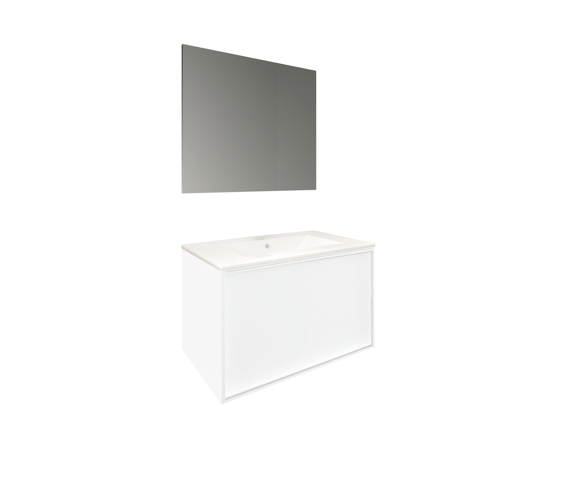 Conjunto Baho Basic 60 Frame 1C Blanco Mate (Espejo Liso)