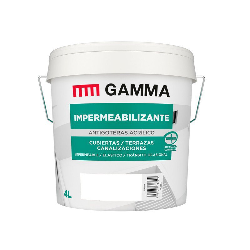 Bote Gamma pintura impermeab. antigoteras blanco 4l