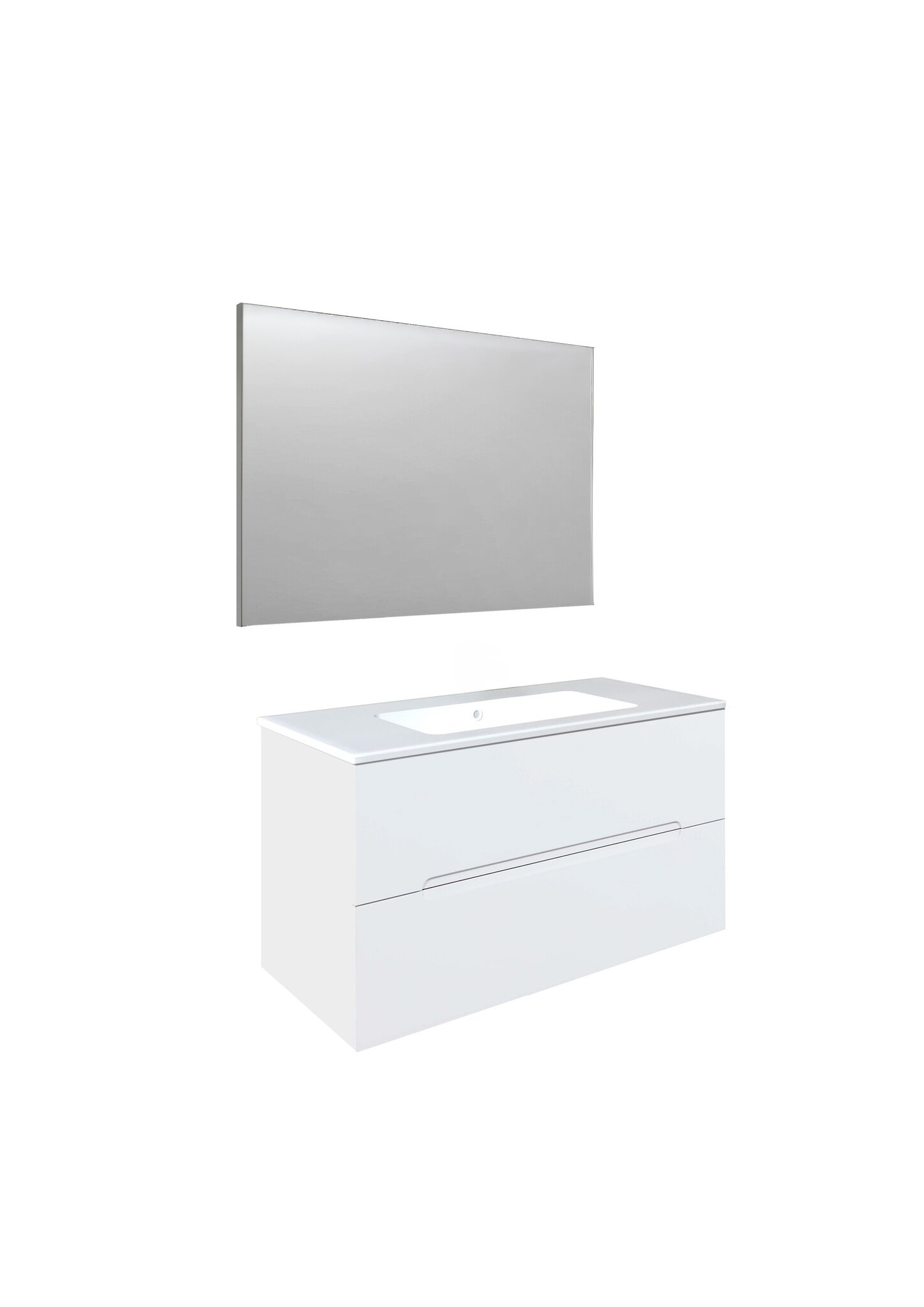 Conjunto Baho Basic 100 Calma Blanco Brillo (Espejo Liso)