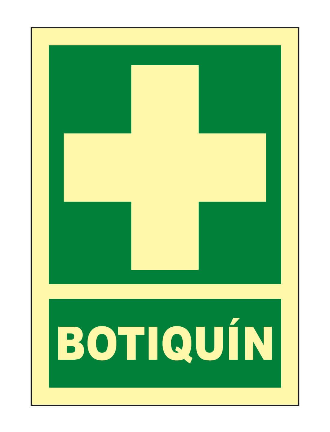 Pz. Señal JG Fotoluminiscente Clase B Botiquín A4