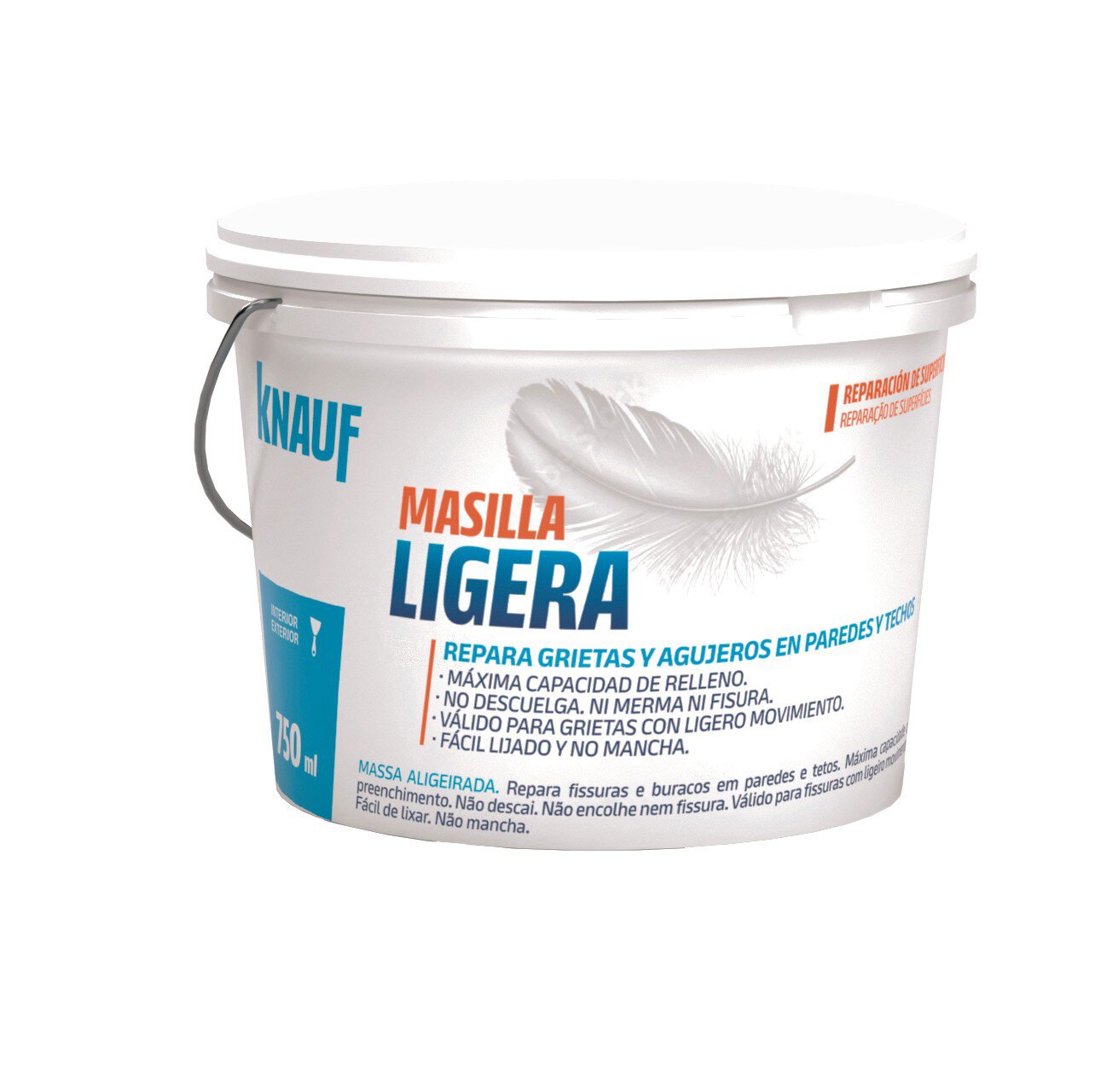 Cubo Masilla Ligera reparadora de grietas y agujeros 750ml (869311) D6