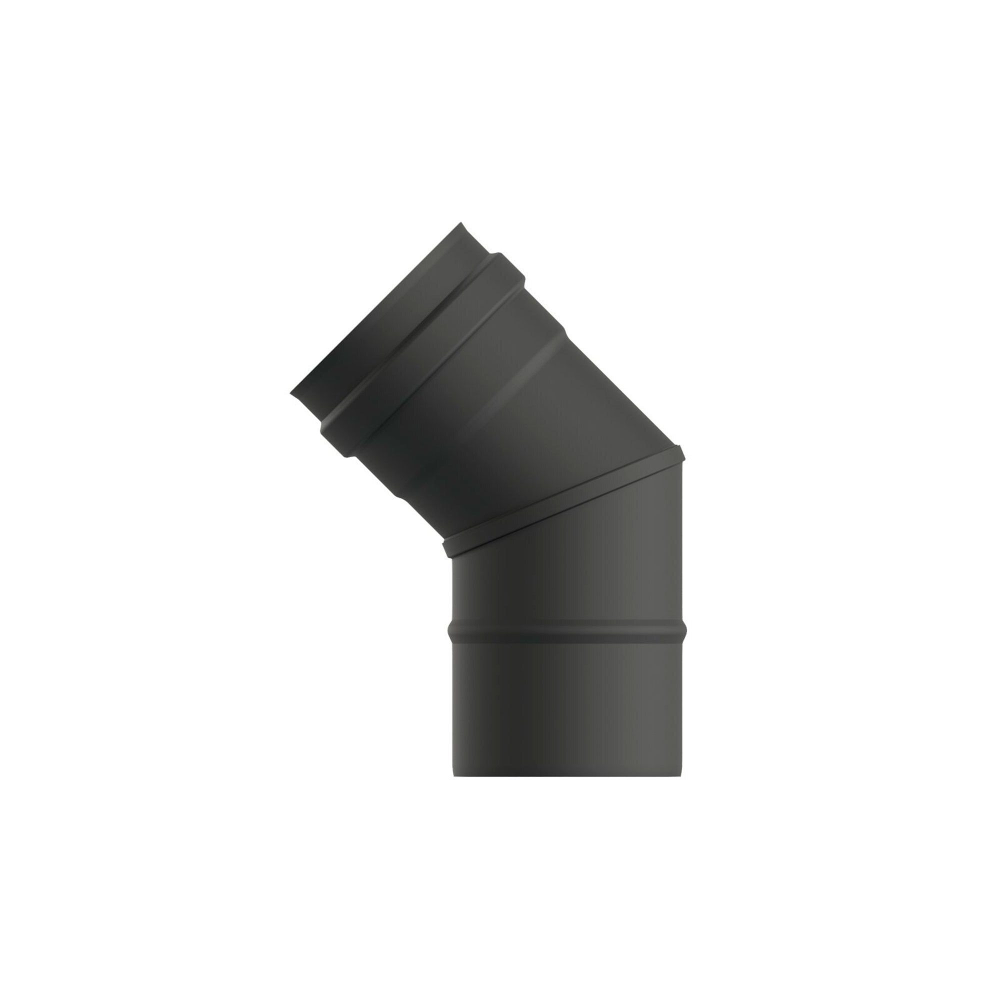 Pz.Exojo Codo 45º Vitrificado Negro Mate para pellet