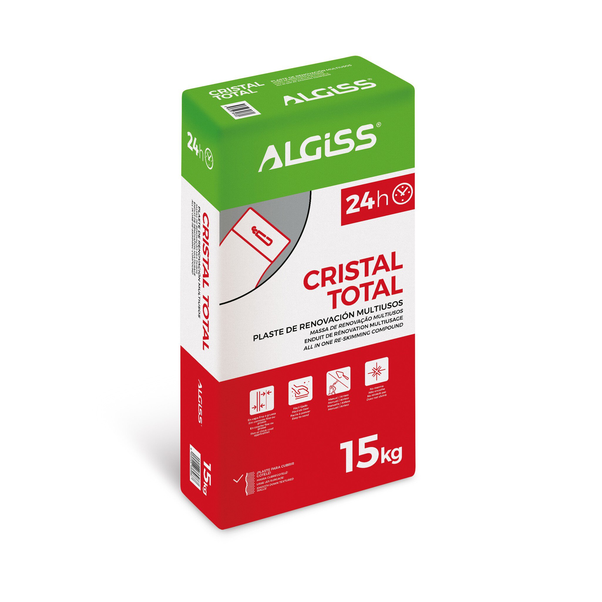 Saco yeso Algiss plaste cristal total 24h (15kg)