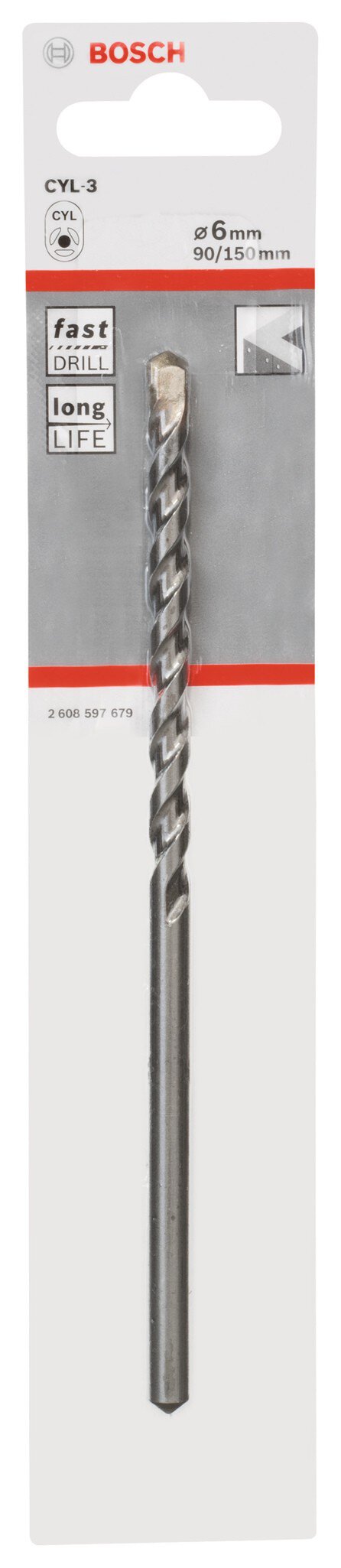 Pz.broca Bosch cyl-3 piedra 6x90x150
