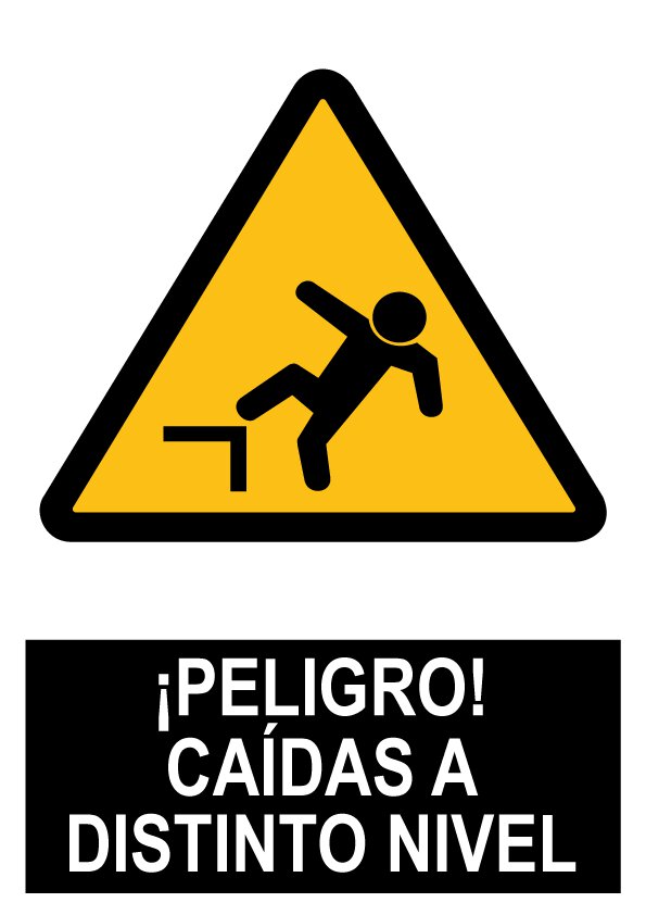 Pz. Señal JG Peligro caída a distinto nivel 30x40 cm