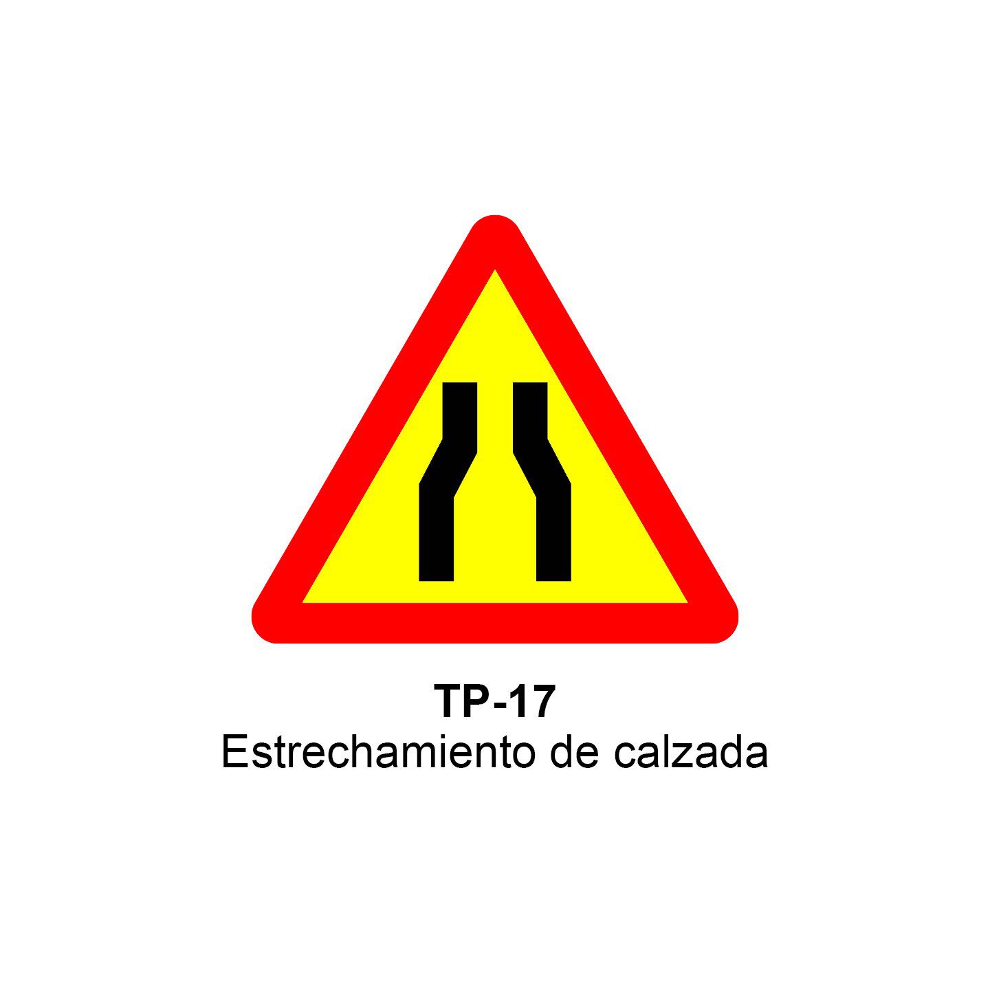Pz. Señal JG acero Estrechamiento de la calzada Eco-50cm