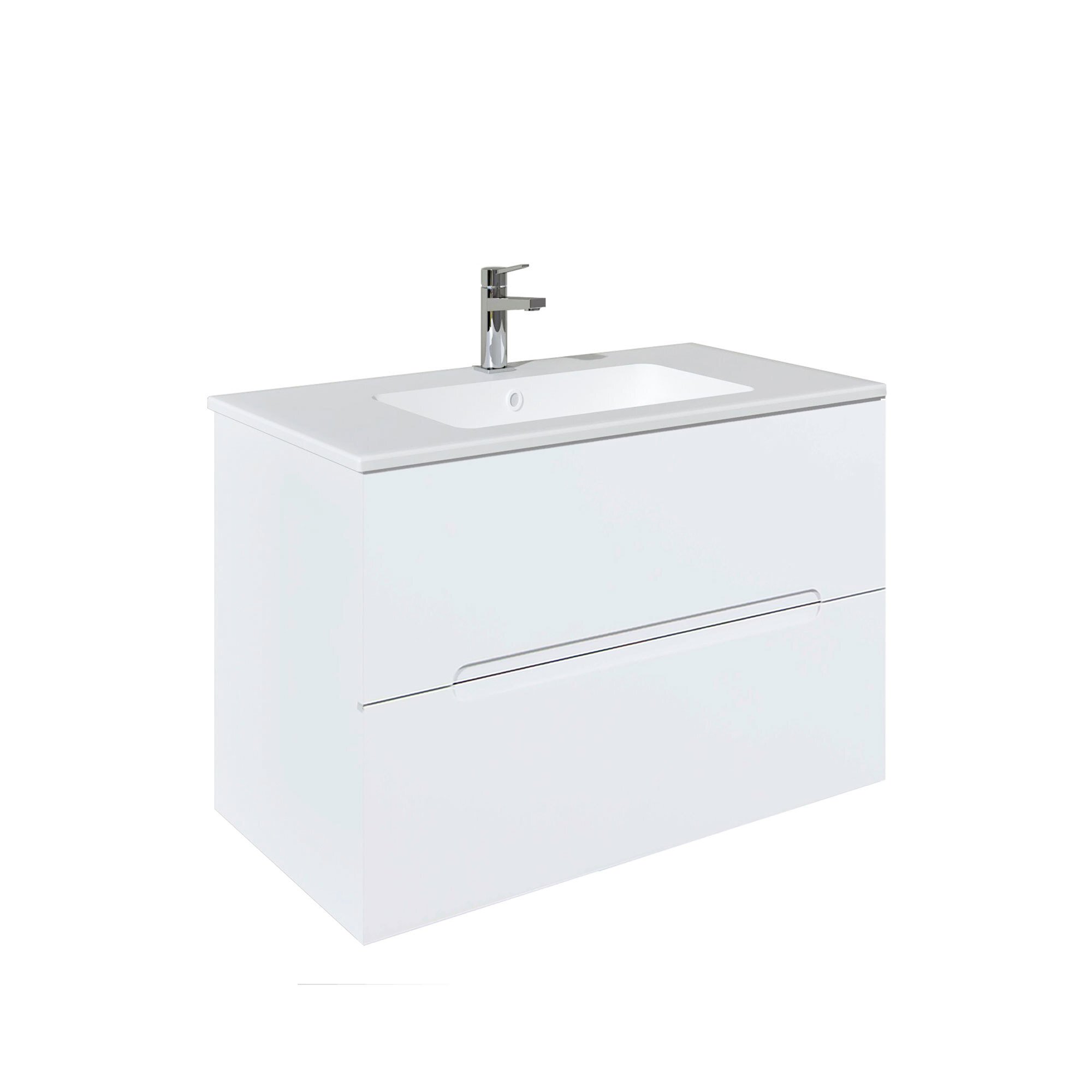 Mueble Baho Calma suspendido 80 blanco brillo