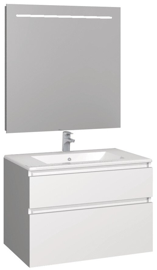 Conjunto Baho manning susp. 80 blanco con espejo led