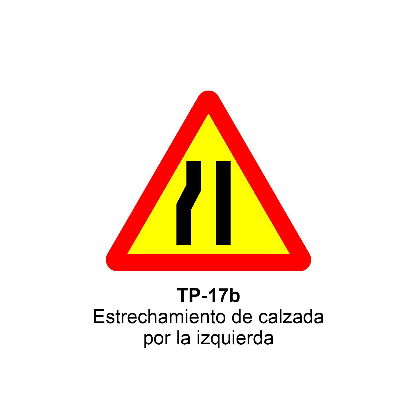 Pz. Señal JG acero Estrechamiento de la calzada por la izquierda Eco-50cm