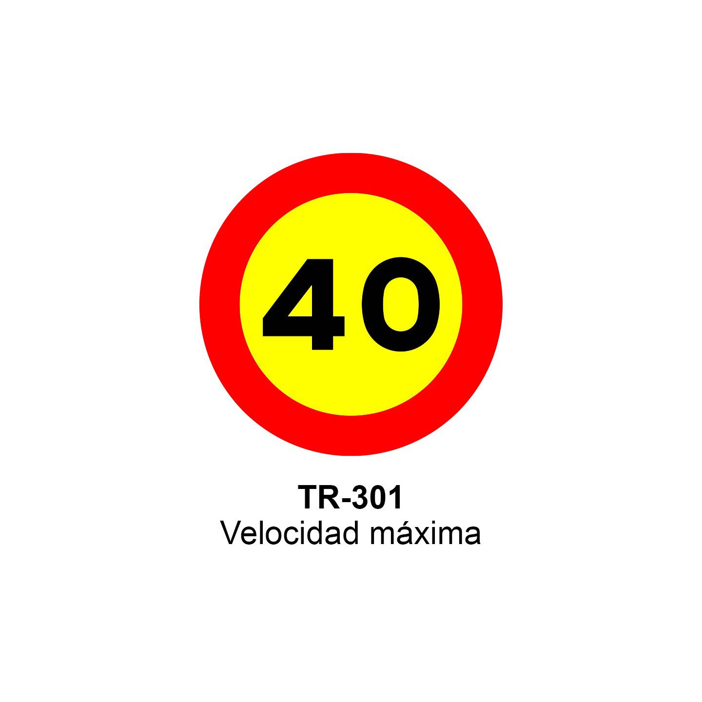 Pz. Señal JG acero Velocidad máxima 40 km/h Eco-50cm