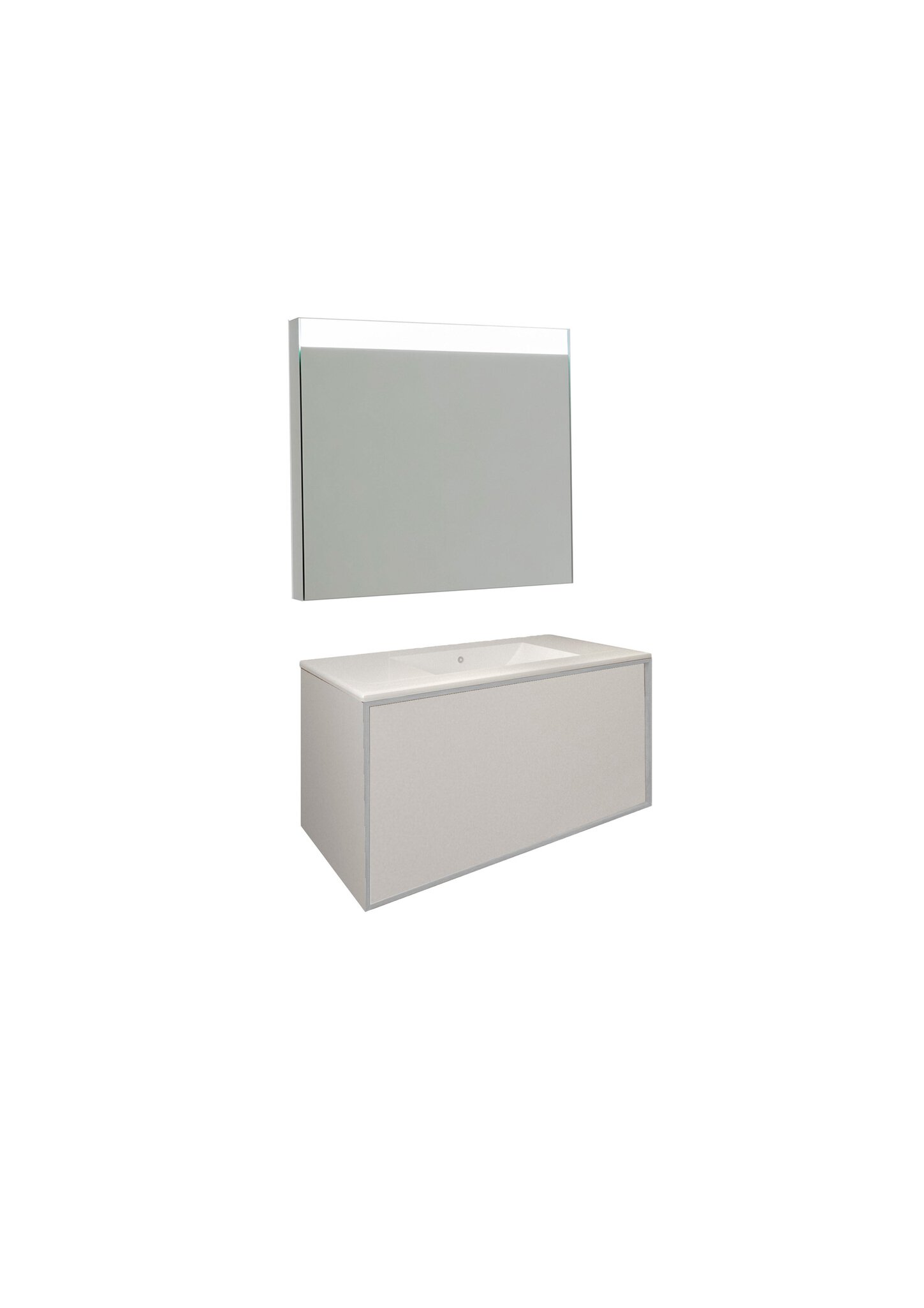 Conjunto Baho Plus 80 Frame 1C Blanco Mate (Espejo Led)