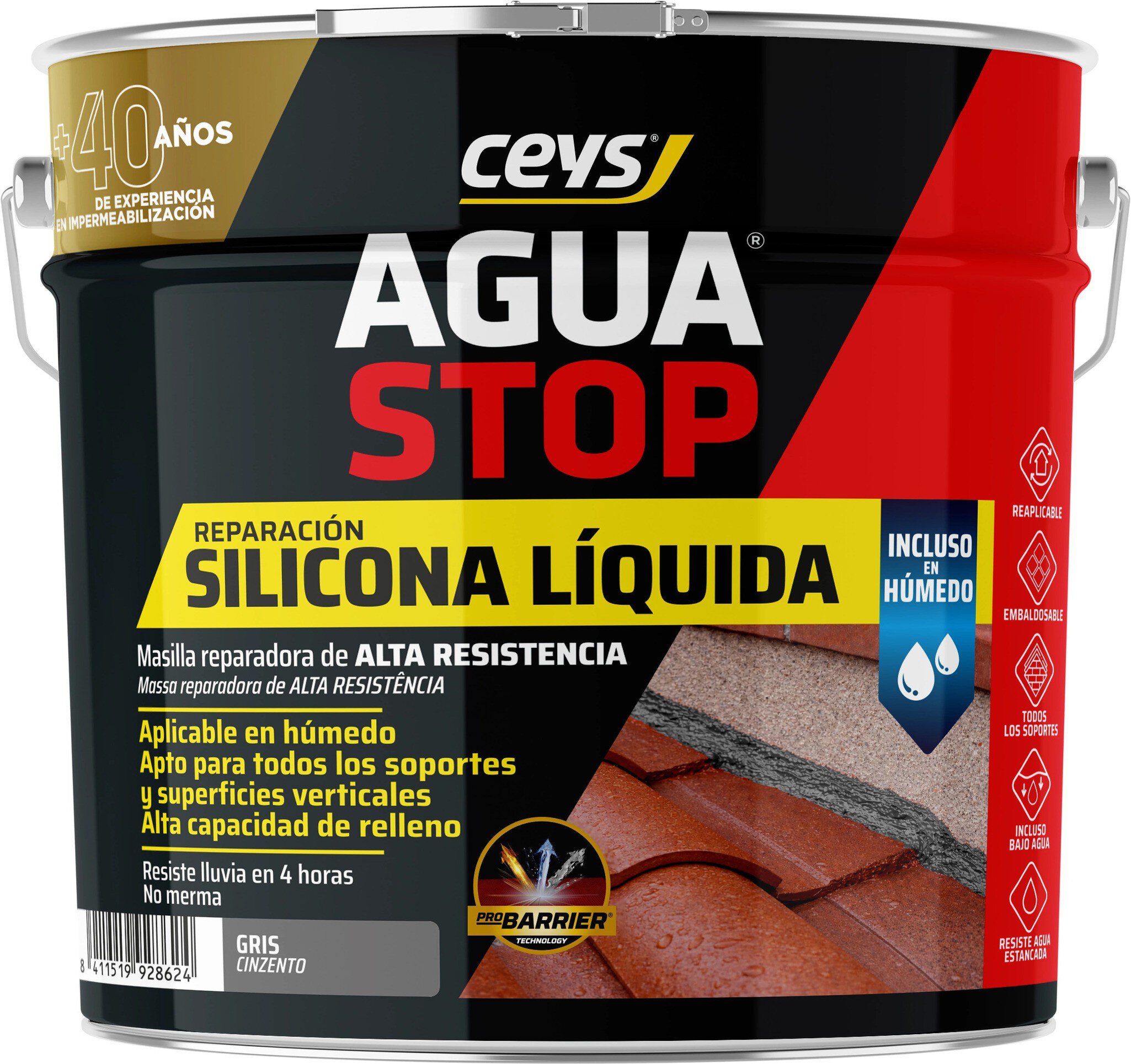 Cubo Ceys Aguastop silicona líquida gris 4kg
