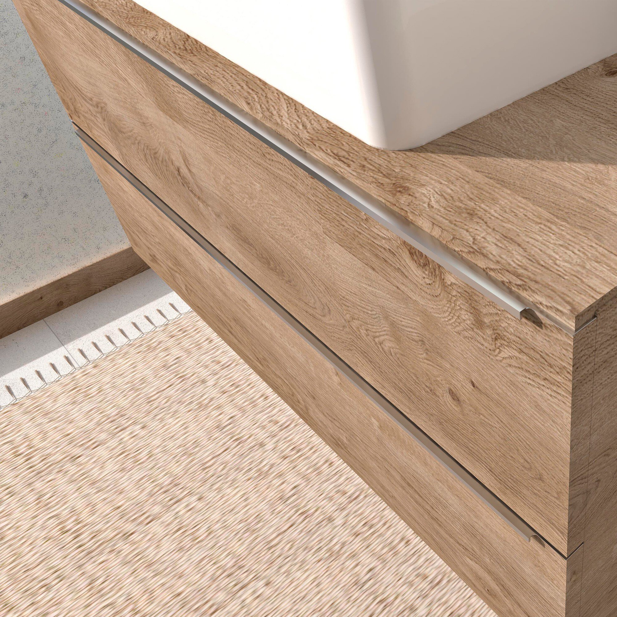 Tirador plus para mueble Baho Lucca alumino mate 100 cm