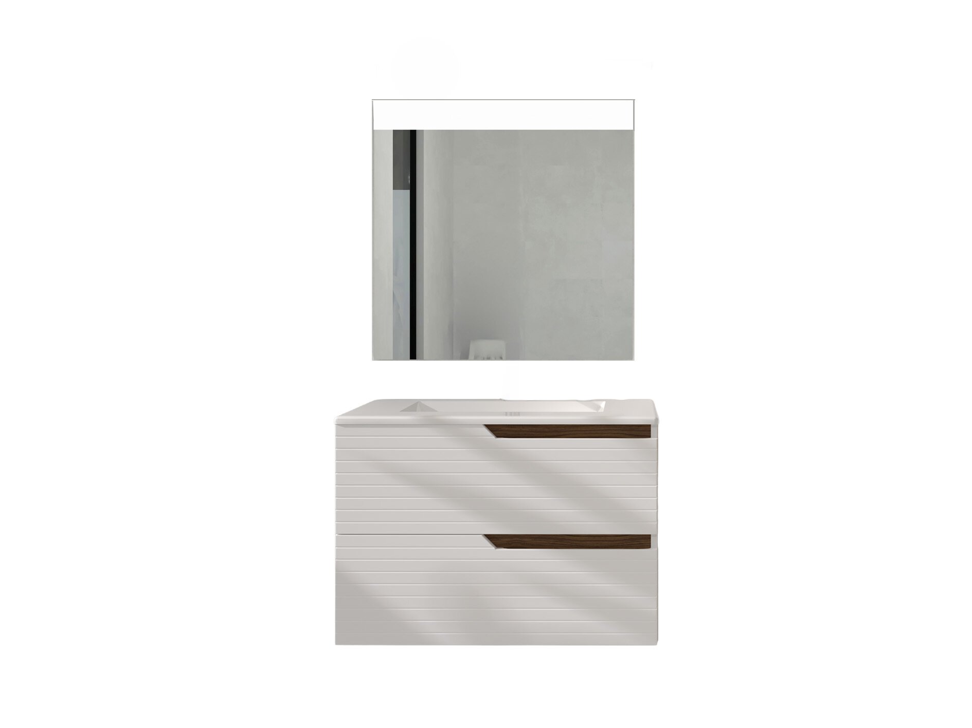 Conjunto Baho Plus 60 Donna Bianco (Espejo Led)