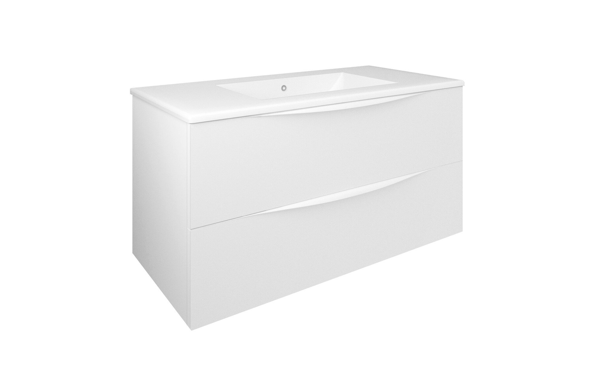 Mueble Baho Lucca 2 cajones suspendido 100 blanco mate