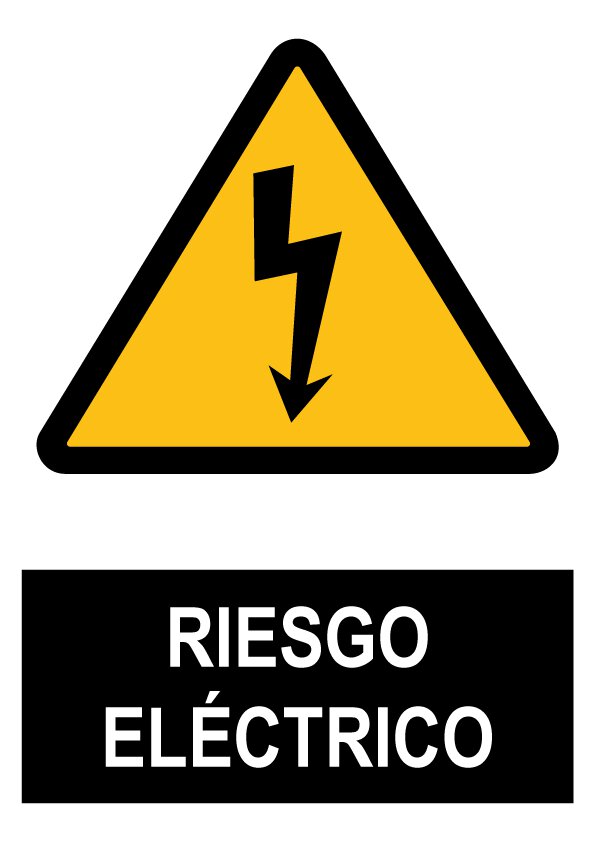 Pz. Señal JG Riesgo eléctrico 30x40 cm
