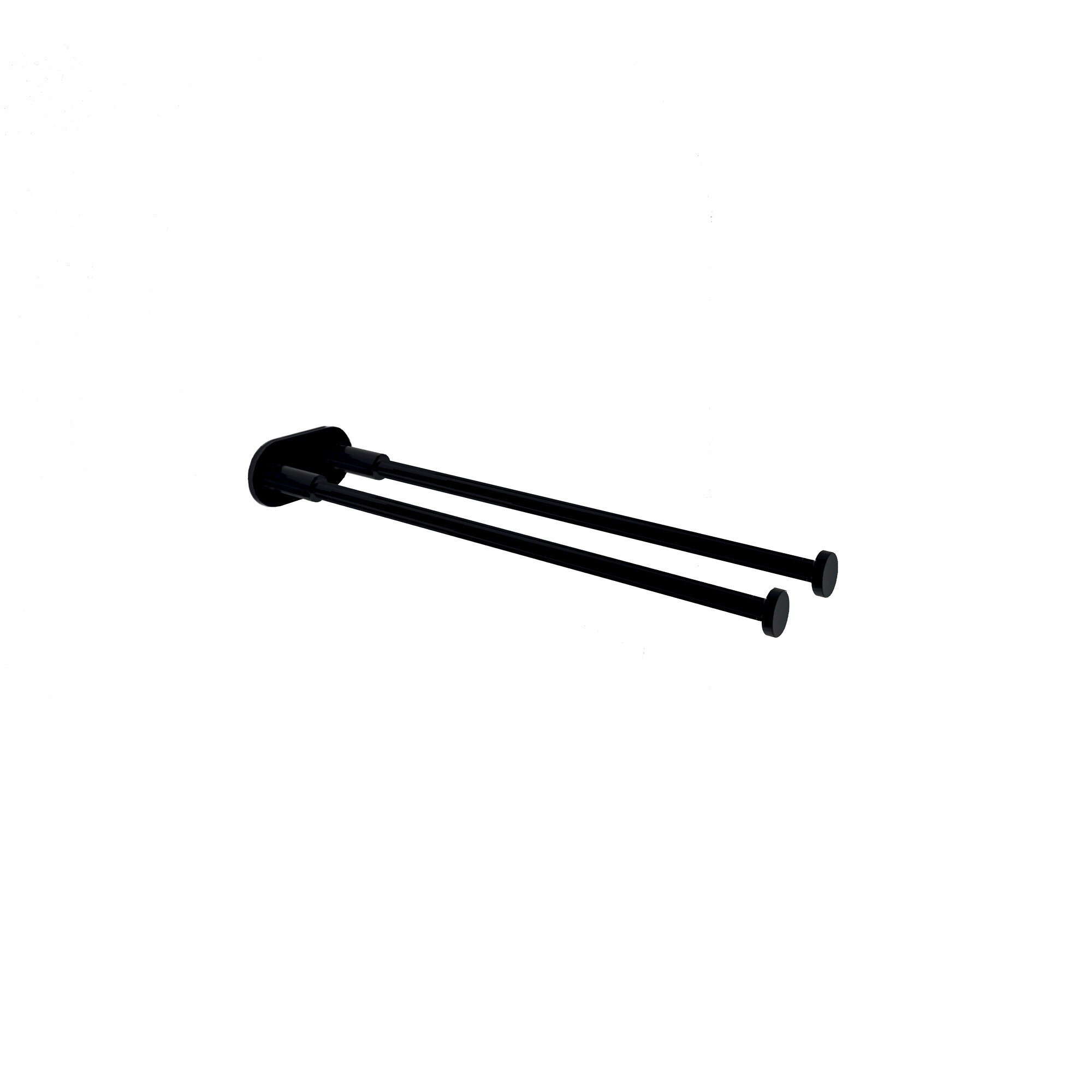 Toallero frontal doble Baho Stick Round Negro Mate