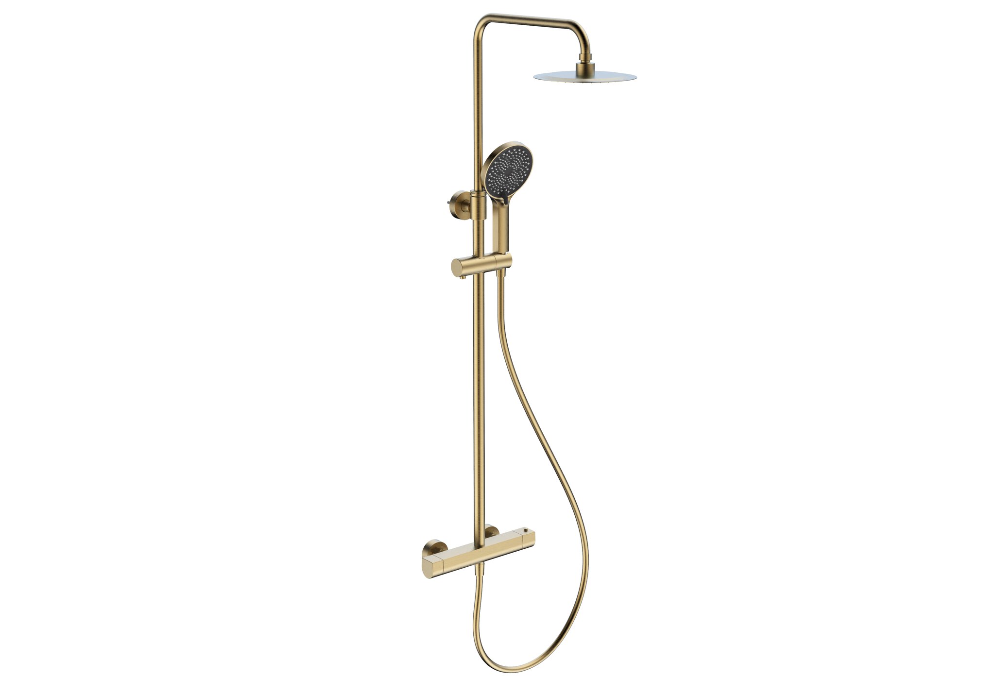 Equipo de ducha Baho Plano termostatico oro cepillado