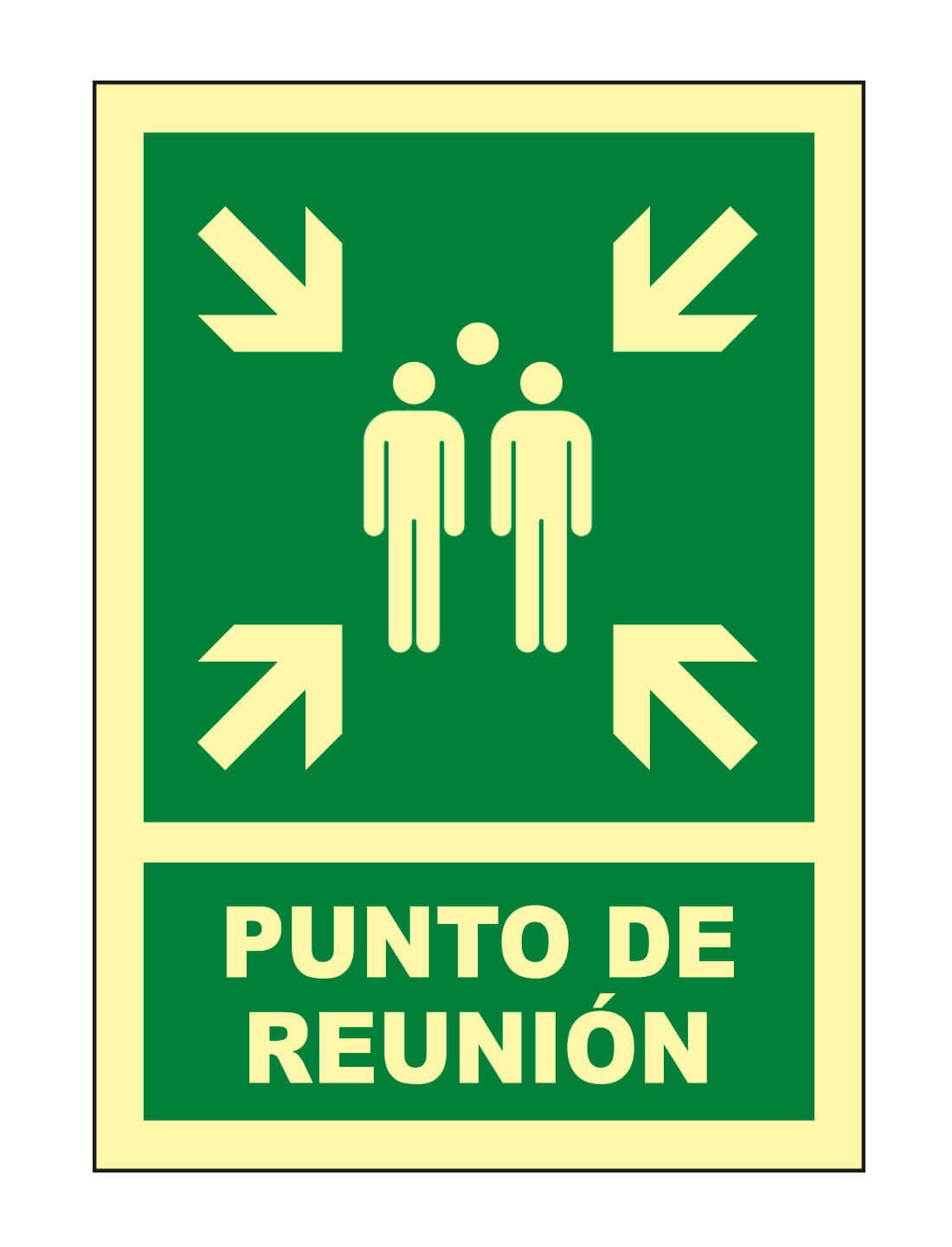 Pz. Señal JG Fotoluminiscente Clase B Punto de reunión A4
