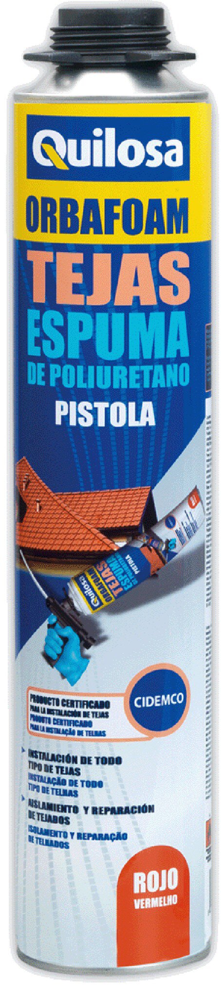 Cart.Quilosa espuma gris 650ml tejas orbafoam pistola